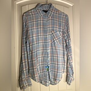 Aeropostale Light Blue and White Checkered Shirt